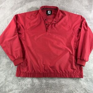 FootJoy FJ Pullover Windshirt Mens Large Red Golf Jacket Lightweight Windbreaker